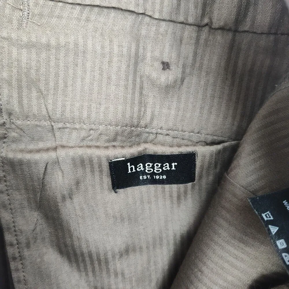 NWT Haggar Straight Fit Khaki Pants Men's 42x32‎ Gray Straight Leg